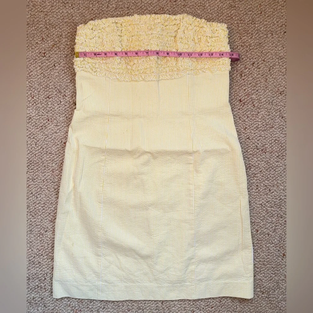 Lilly Pulitzer Franco Pinstripe Seer Sucker Dress Yellow size 6 - Picture 3 of 7